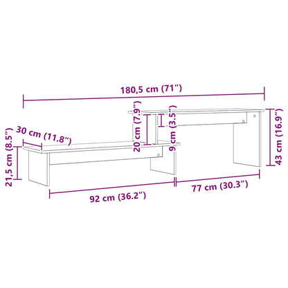 TV-Schrankset 180,5 x 30 x 43 cm Schwarz Eichen-Optik