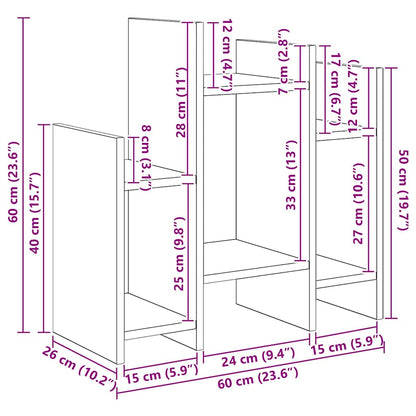 Seitenschrank Schwarz Eichen-Optik 60 x 26 x 60 cm