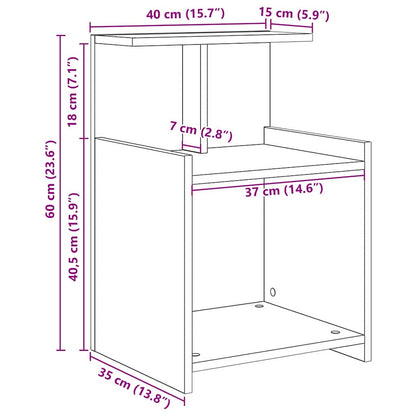 Nachttisch Schwarz Eichen-Optik 40 x 35 x 60 cm Holzwerkstoff