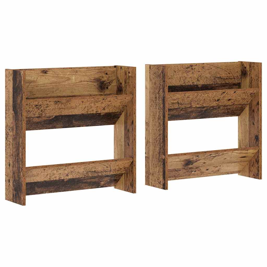 Schuhschrank 2 stk. 60 x 18 x 60 cm Holzwerkstoff Altholz