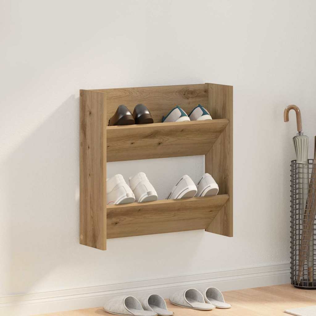 Schuhschrank 60 x 18 x 60 cm Holzwerkstoff Artisan-Eiche