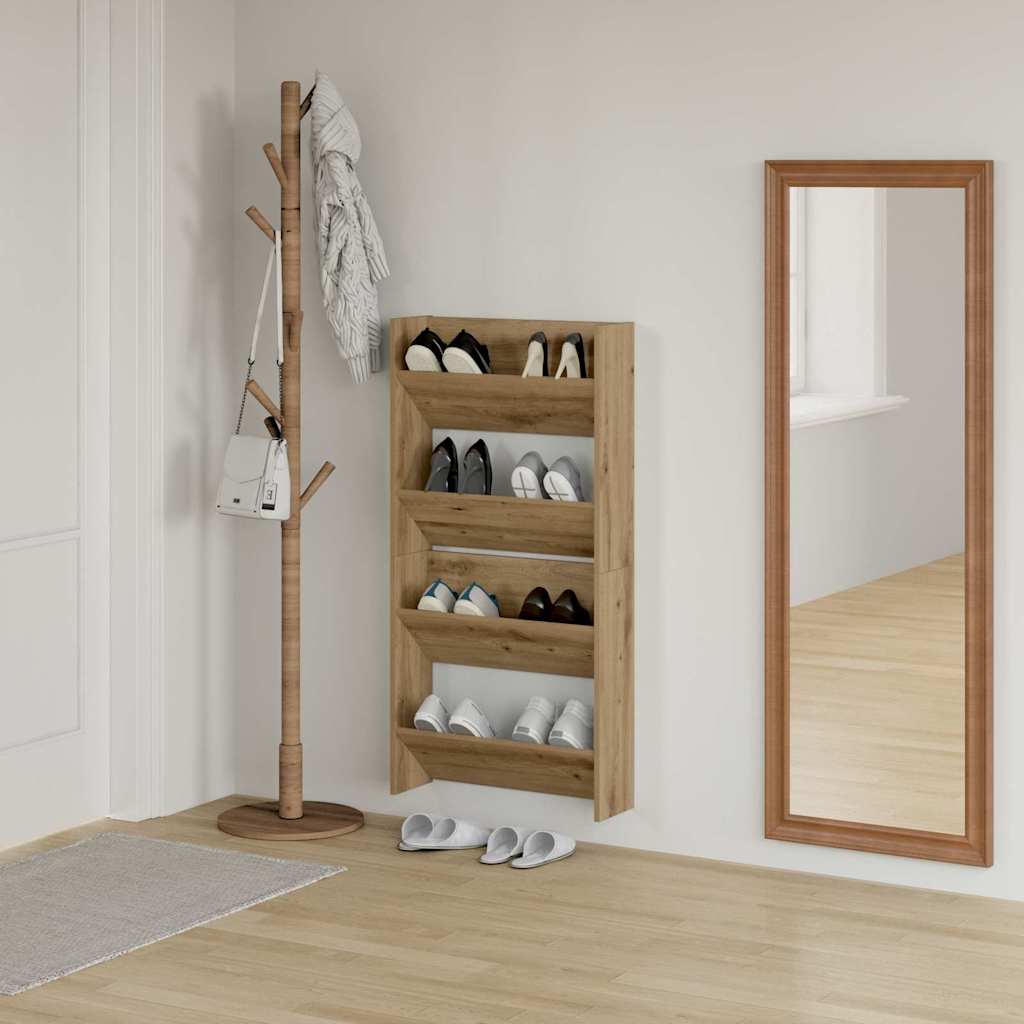 Schuhschrank 2 Stk. 60 x 18 x 60 cm Holzwerkstoff Artisan-Eiche