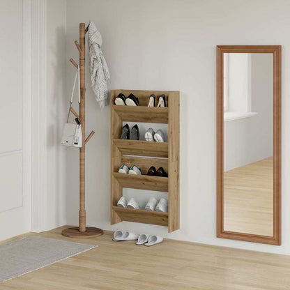Schuhschrank 2 Stk. 60 x 18 x 60 cm Holzwerkstoff Artisan-Eiche
