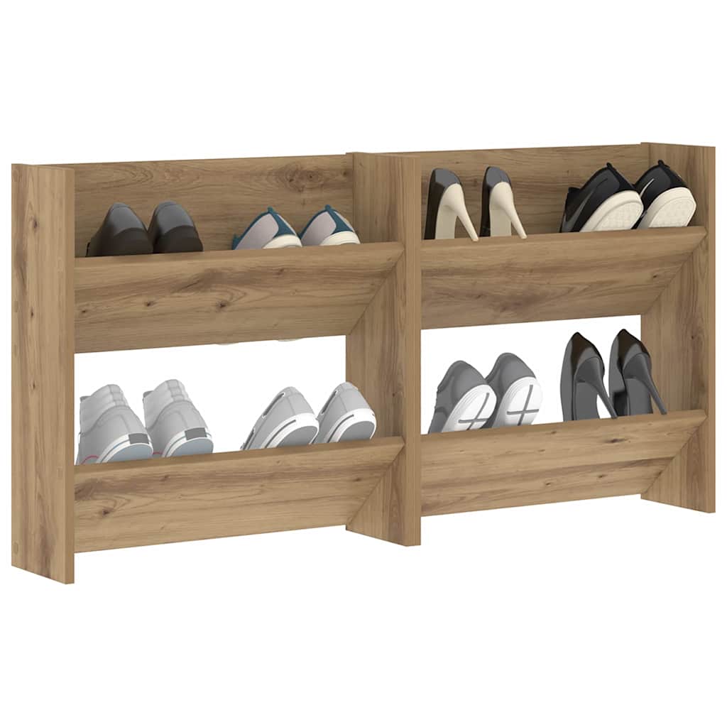 Schuhschrank 2 Stk. 60 x 18 x 60 cm Holzwerkstoff Artisan-Eiche