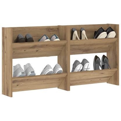 Schuhschrank 2 Stk. 60 x 18 x 60 cm Holzwerkstoff Artisan-Eiche