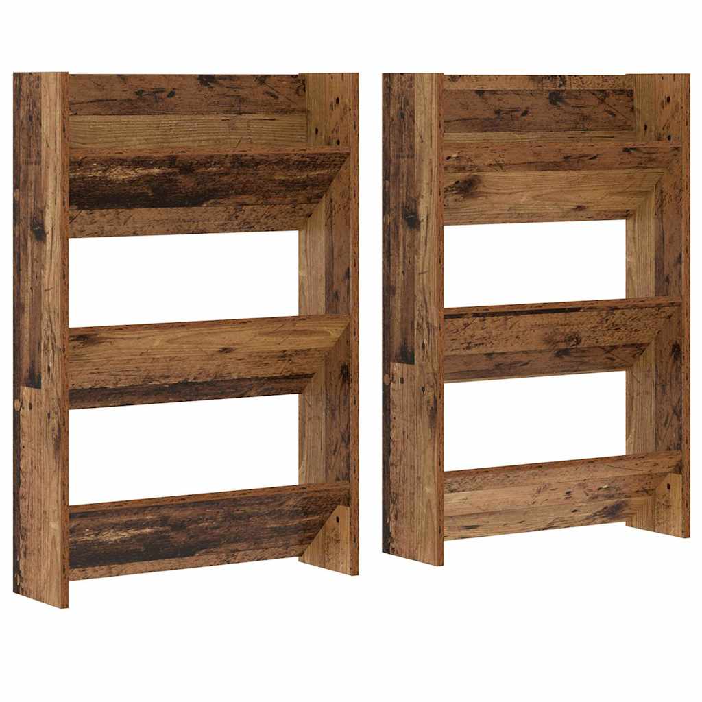 Schuhschrank 2 stk. 60 x 18 x 90 cm Holzwerkstoff Altholz