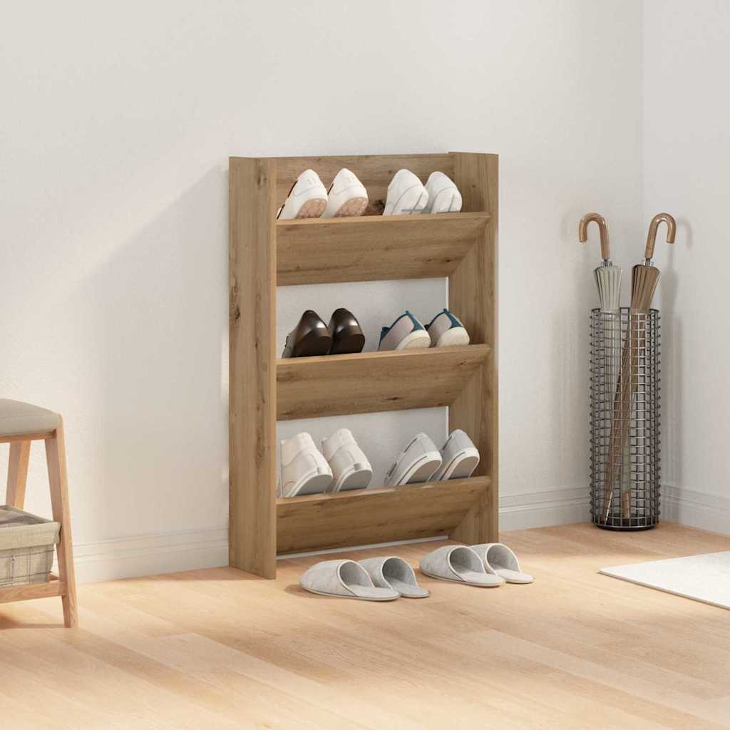 Schuhschrank 60 x 18 x 90 cm Holzwerkstoff Artisan-Eiche