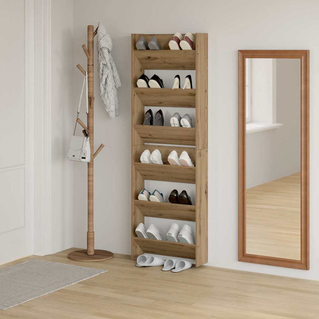 Schuhschrank 2 Stk. 60 x 18 x 90 cm Holzwerkstoff Artisan-Eiche
