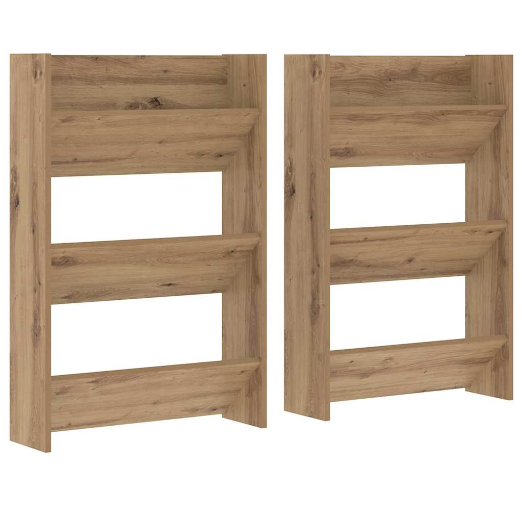 Schuhschrank 2 Stk. 60 x 18 x 90 cm Holzwerkstoff Artisan-Eiche