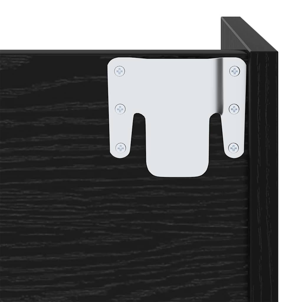 Schuhschrank 60 x 18 x 90 cm Holzwerkstoff Schwarz Eichen-Optik