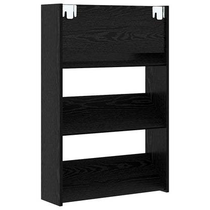Schuhschrank 60 x 18 x 90 cm Holzwerkstoff Schwarz Eichen-Optik