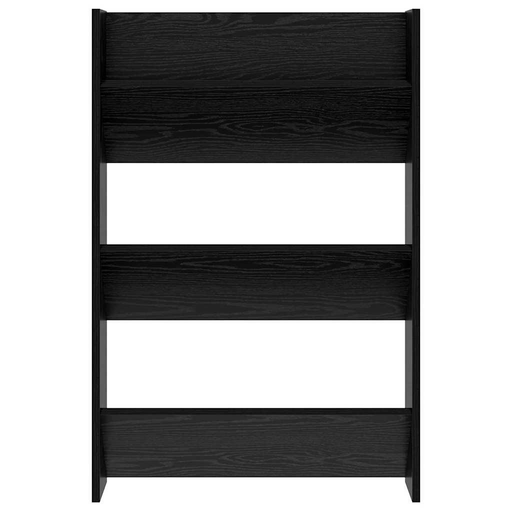 Schuhschrank 60 x 18 x 90 cm Holzwerkstoff Schwarz Eichen-Optik