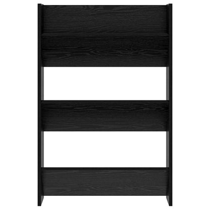 Schuhschrank 60 x 18 x 90 cm Holzwerkstoff Schwarz Eichen-Optik