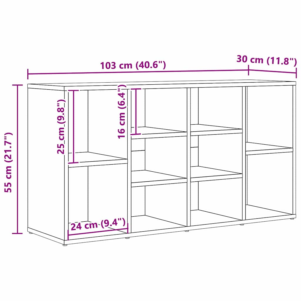 Schuhbank 103 x 30 x 54,5 cm Holzwerkstoff Artisan-Eiche