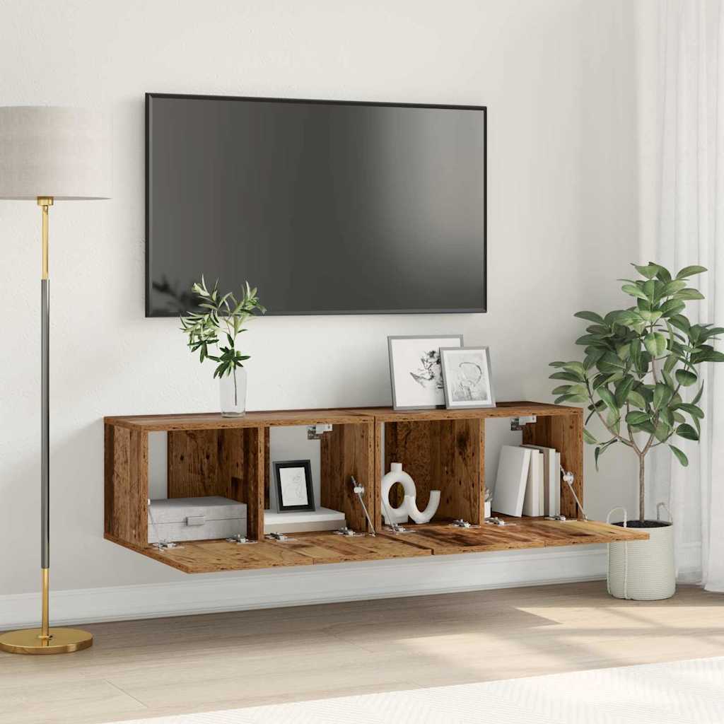 TV-Schrankset 2 stk. Mehrfarbig Holzwerkstoff