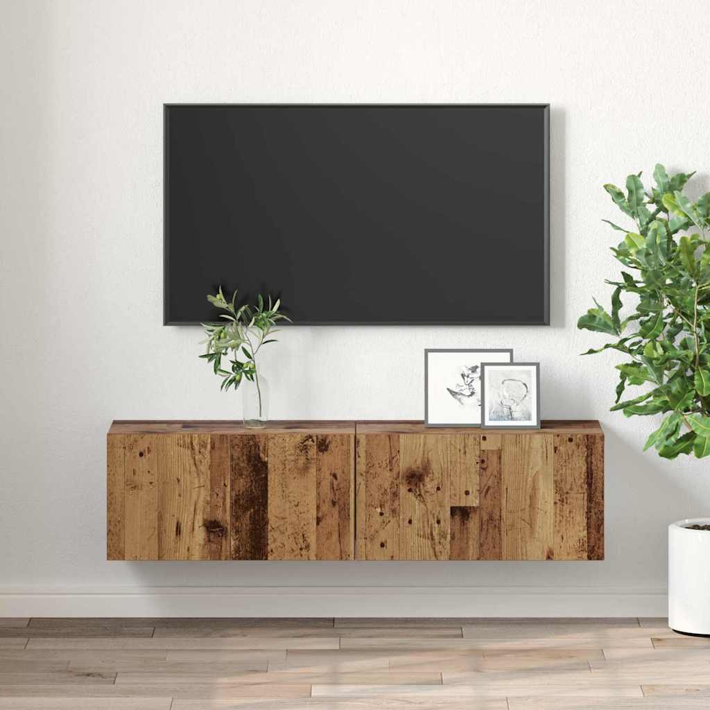 TV-Schrankset 2 stk. Mehrfarbig Holzwerkstoff