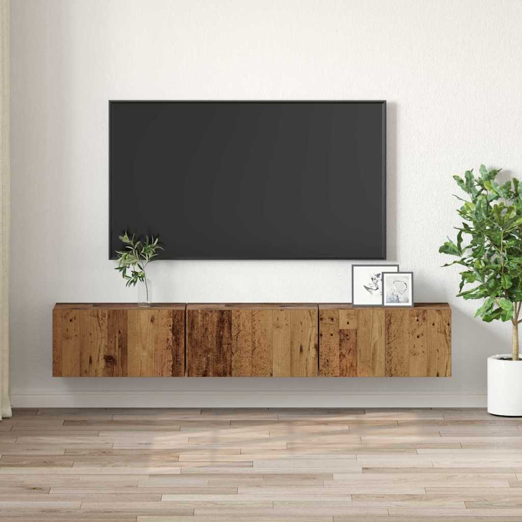 TV-Schrankset 3 stk. Braun Holzwerkstoff