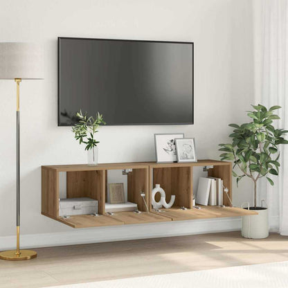 TV-Schrankset 2 stk. Braun Holzwerkstoff