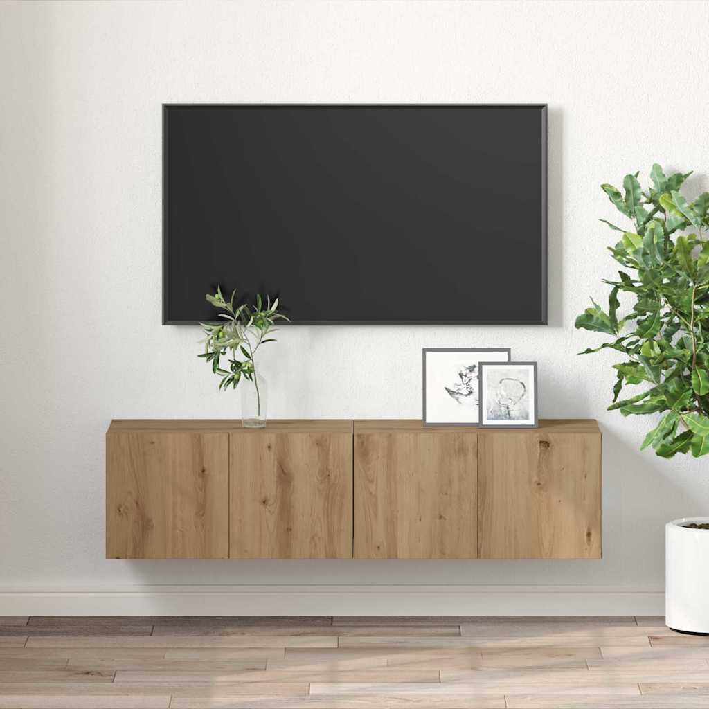 TV-Schrankset 2 stk. Braun Holzwerkstoff