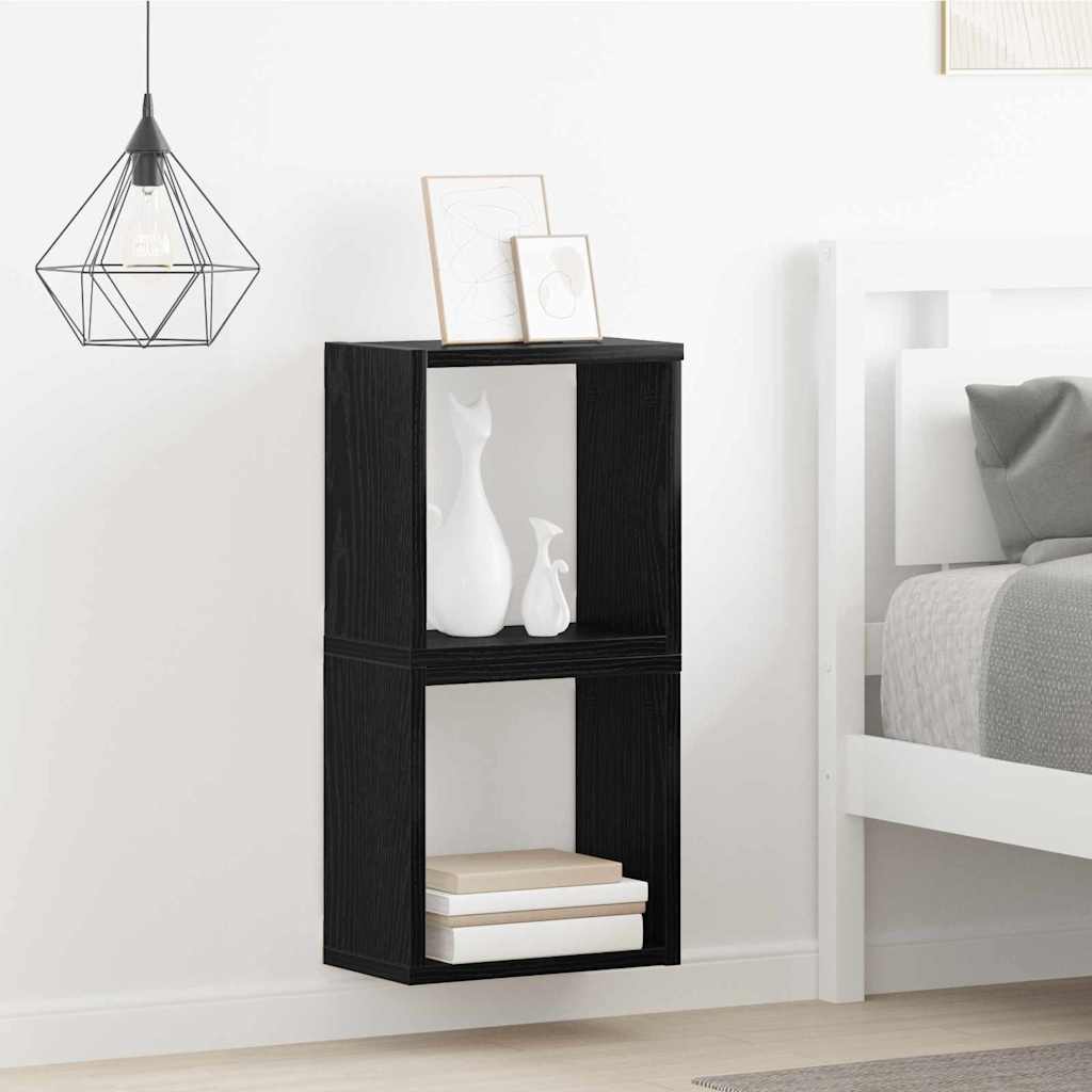 Wandregale 2 stk. Schwarz Eichen-Optik Holzwerkstoff