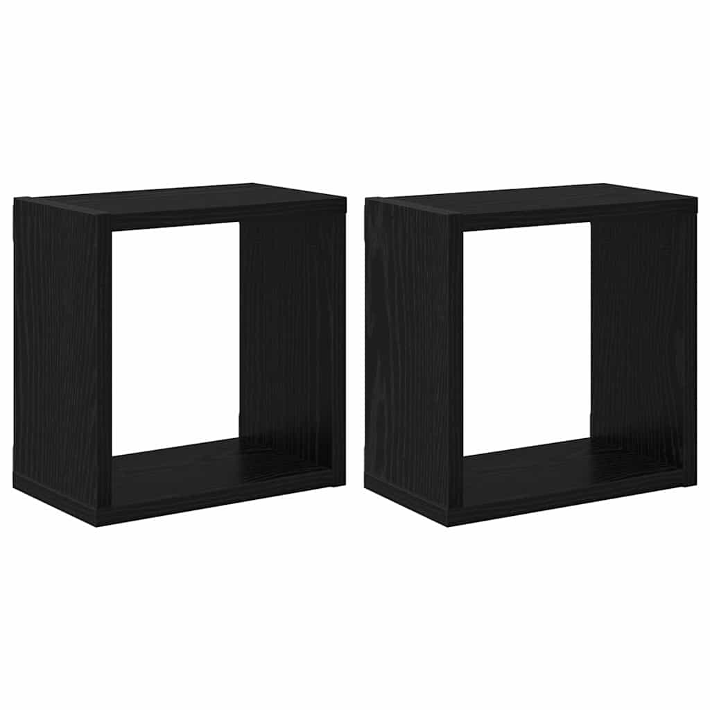 Wandregale 2 stk. Schwarz Eichen-Optik Holzwerkstoff