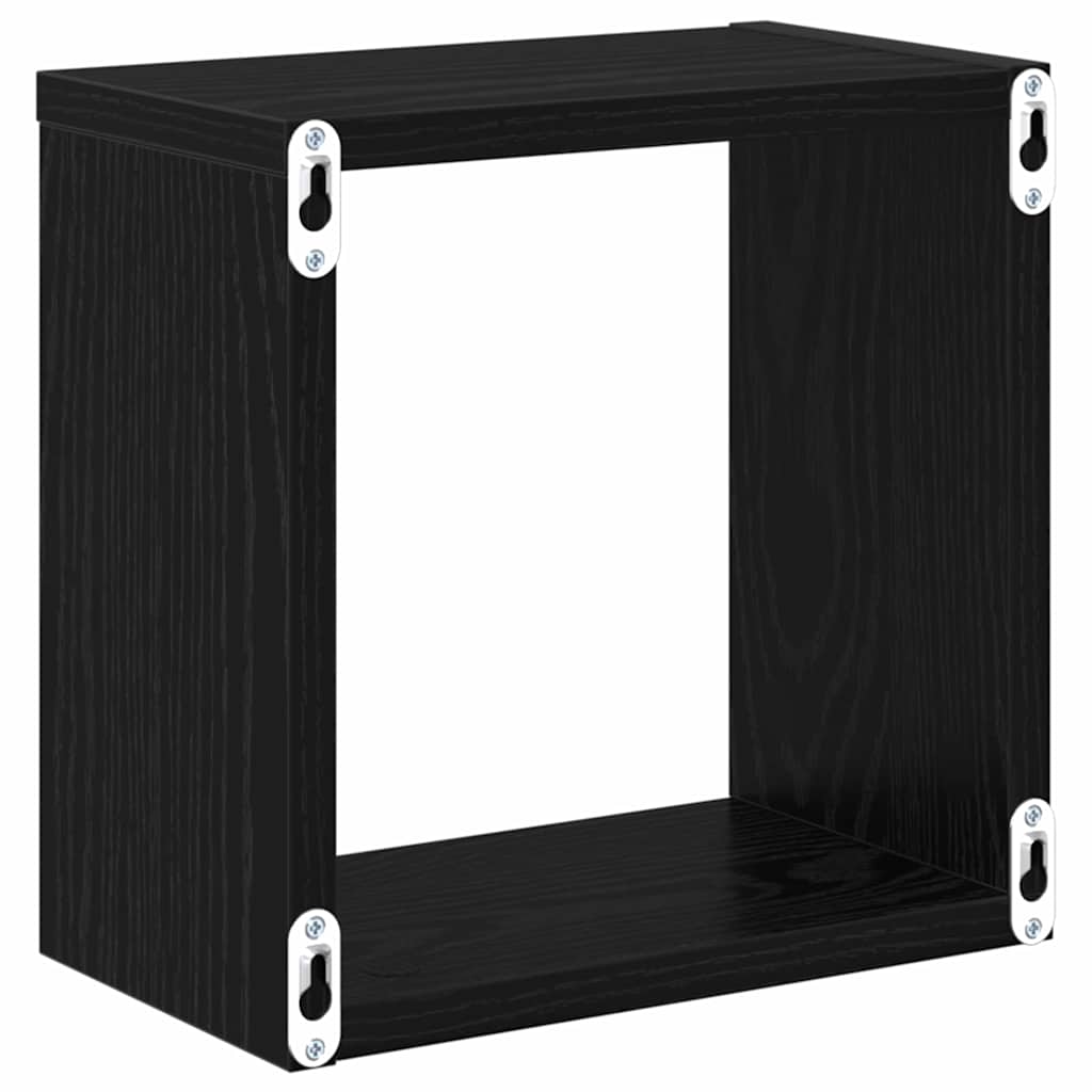 Wandregale 2 stk. Schwarz Eichen-Optik Holzwerkstoff