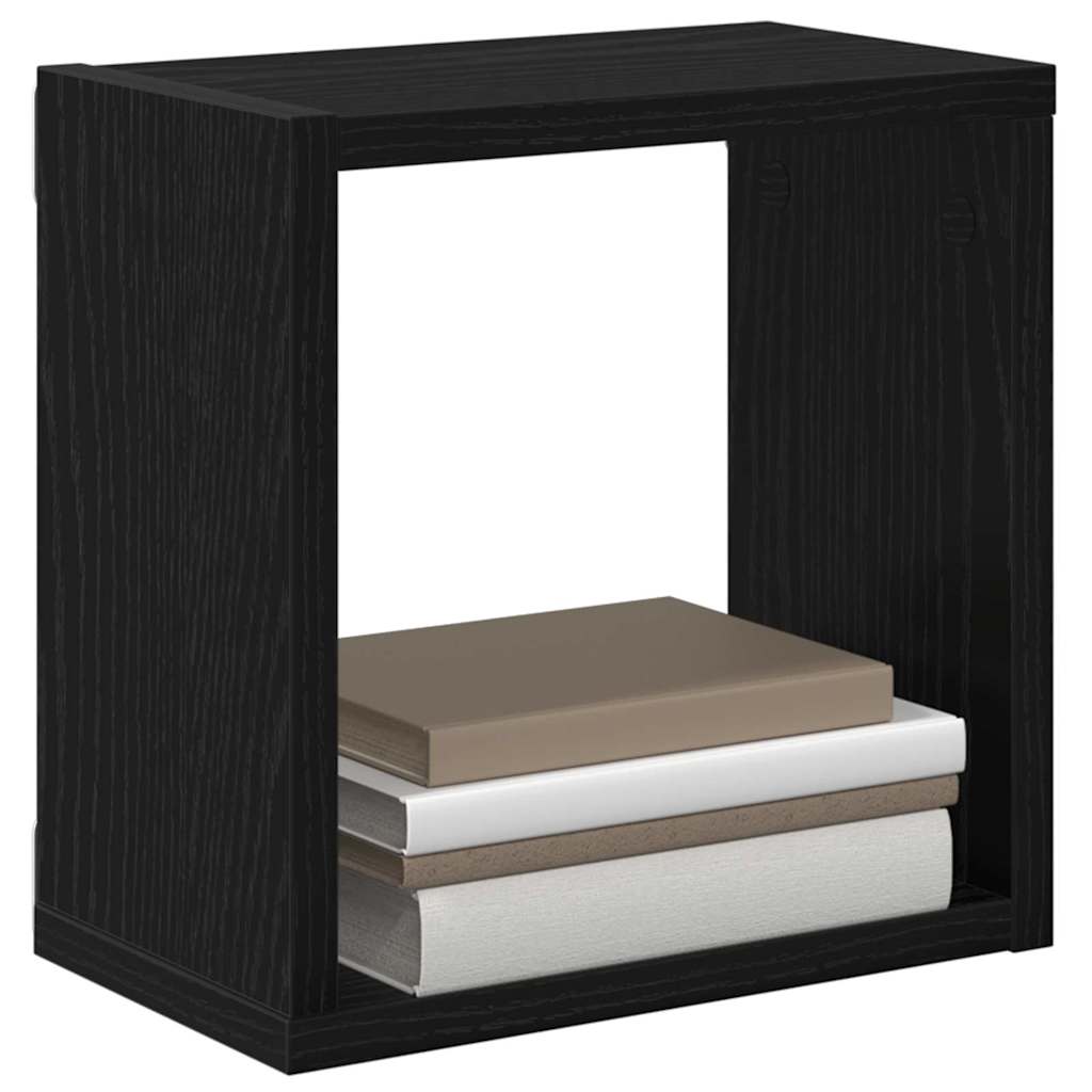 Wandregale 2 stk. Schwarz Eichen-Optik Holzwerkstoff