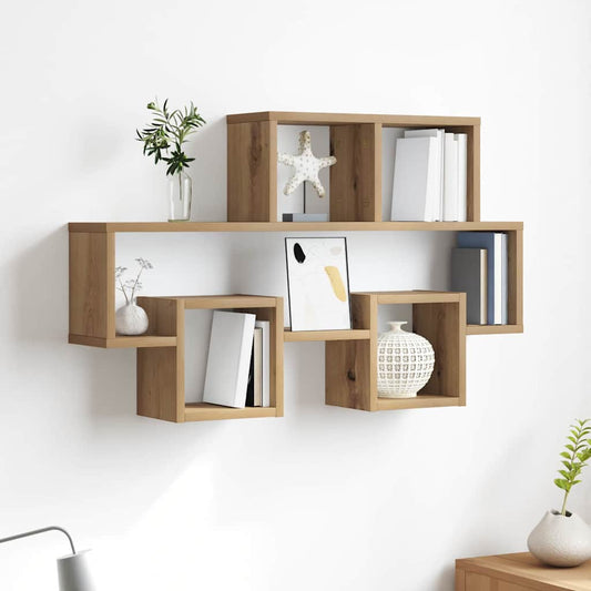 Wandregal mit Regal Artisan-Eiche 82 x 15 x 51 cm Holzwerkstoff
