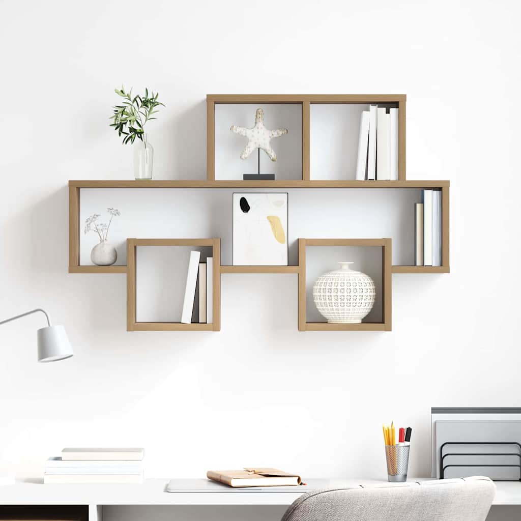 Wandregal mit Regal Artisan-Eiche 82 x 15 x 51 cm Holzwerkstoff