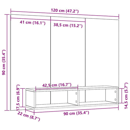 TV-Schrankset 120 x 23,5 x 90 cm Altholz Holzwerkstoff