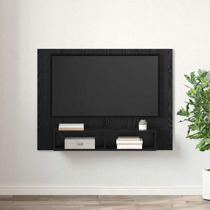 TV-Schrankset 120 x 23,5 x 90 cm Schwarz Eichen-Optik