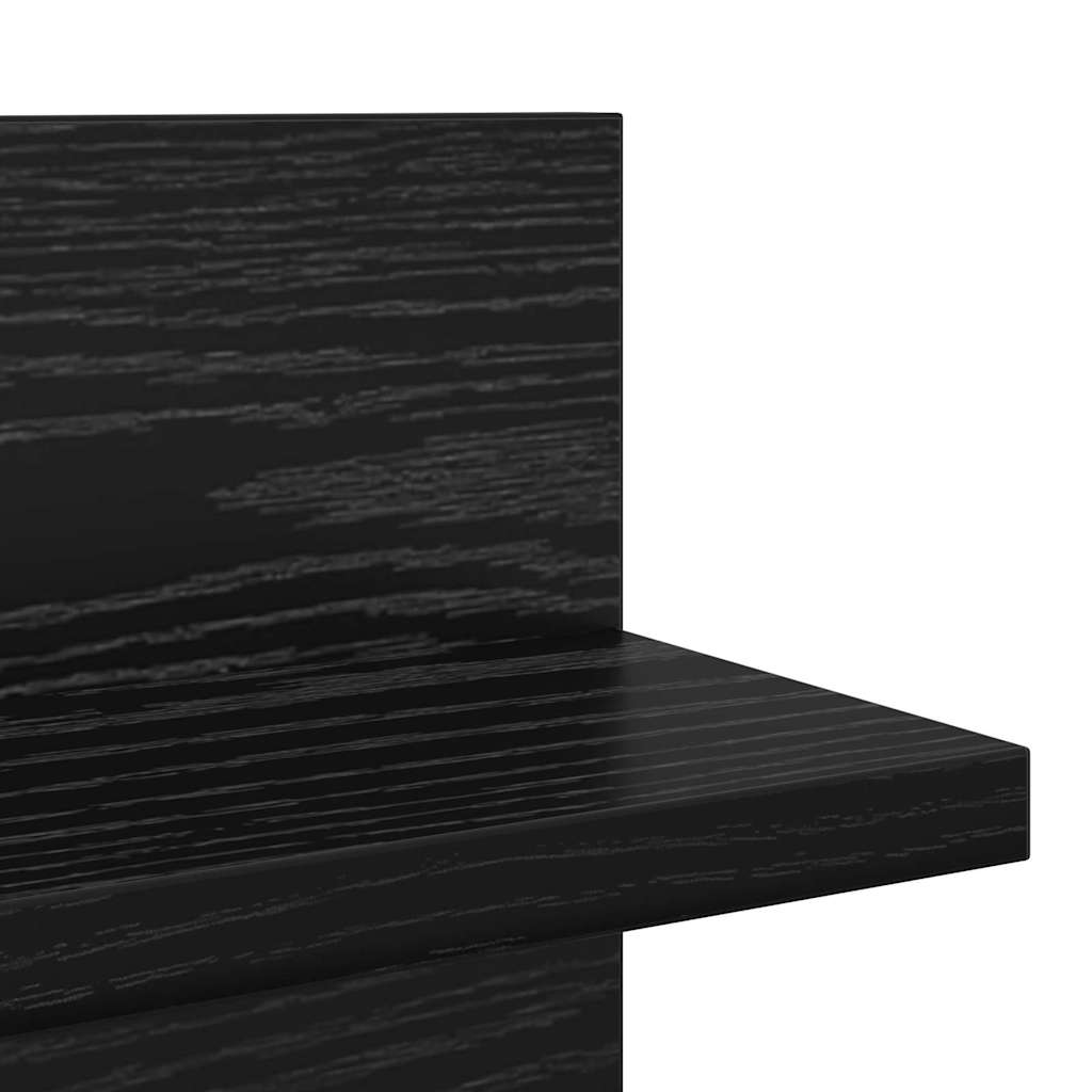 Wandregale 2 pcs Schwarz Eichen-Optik 80 x 11.5 x 18 cm