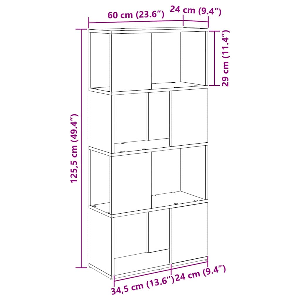 TV-Schrankset 60 x 24 x 125,5 cm Braun Holzwerkstoff