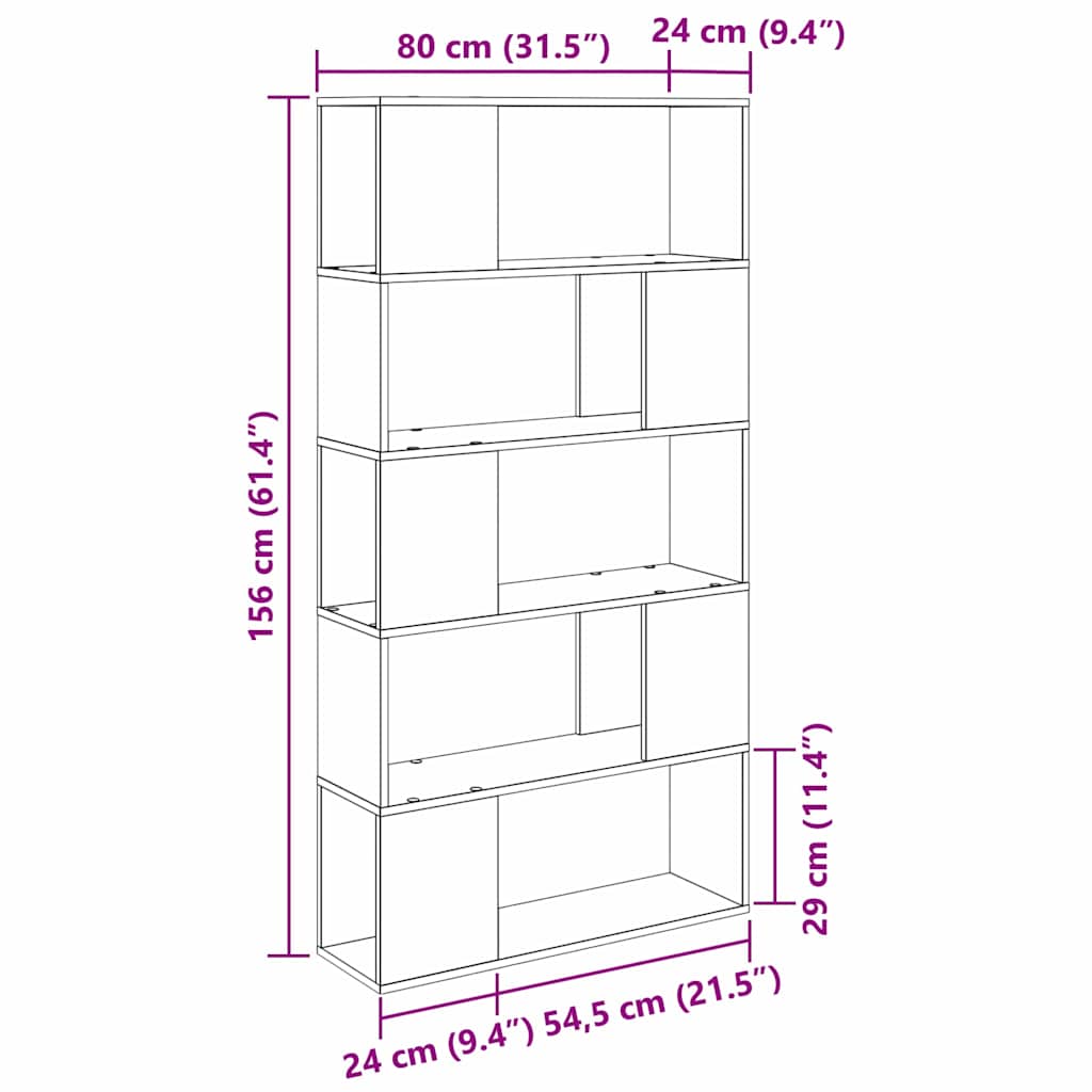 TV-Schrankset 80 x 24 x 156 cm Braun Holzwerkstoff