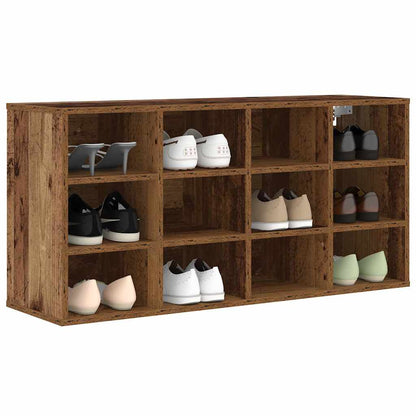Schuhschrank 103 x 30 x 51 cm Holzwerkstoff Altholz