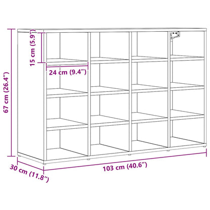 Schuhschrank 103 x 30 x 67 cm Holzwerkstoff Artisan-Eiche