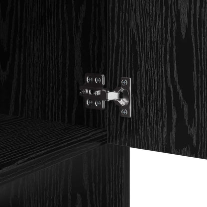 Sideboard Schwarz Eichen-Optik 97 x 29 x 75 cm Holzwerkstoff