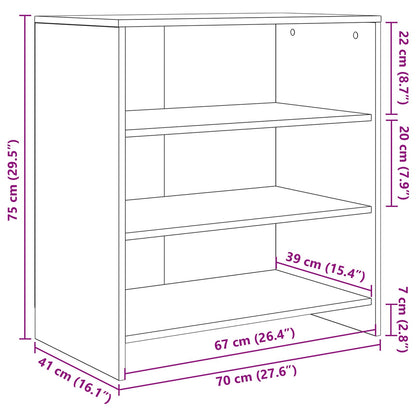 Sideboard Schwarz 70 x 41 x 75 cm Holzwerkstoff