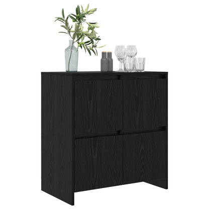 Sideboard Schwarz Eichen-Optik 70 x 41 x 75 cm Holzwerkstoff