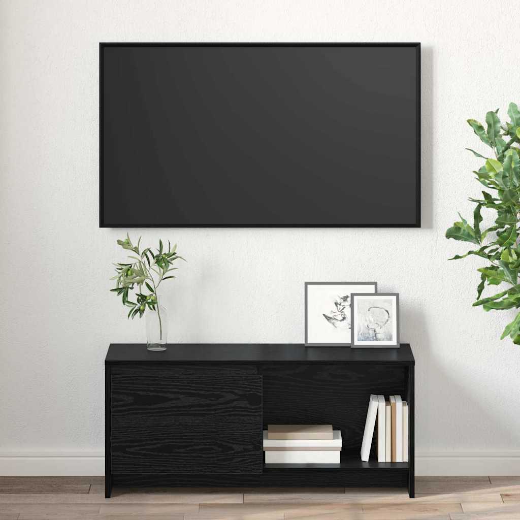 TV-Ständer Schwarz Eichen-Optik 90 x 35 x 40 cm Holzwerkstoff