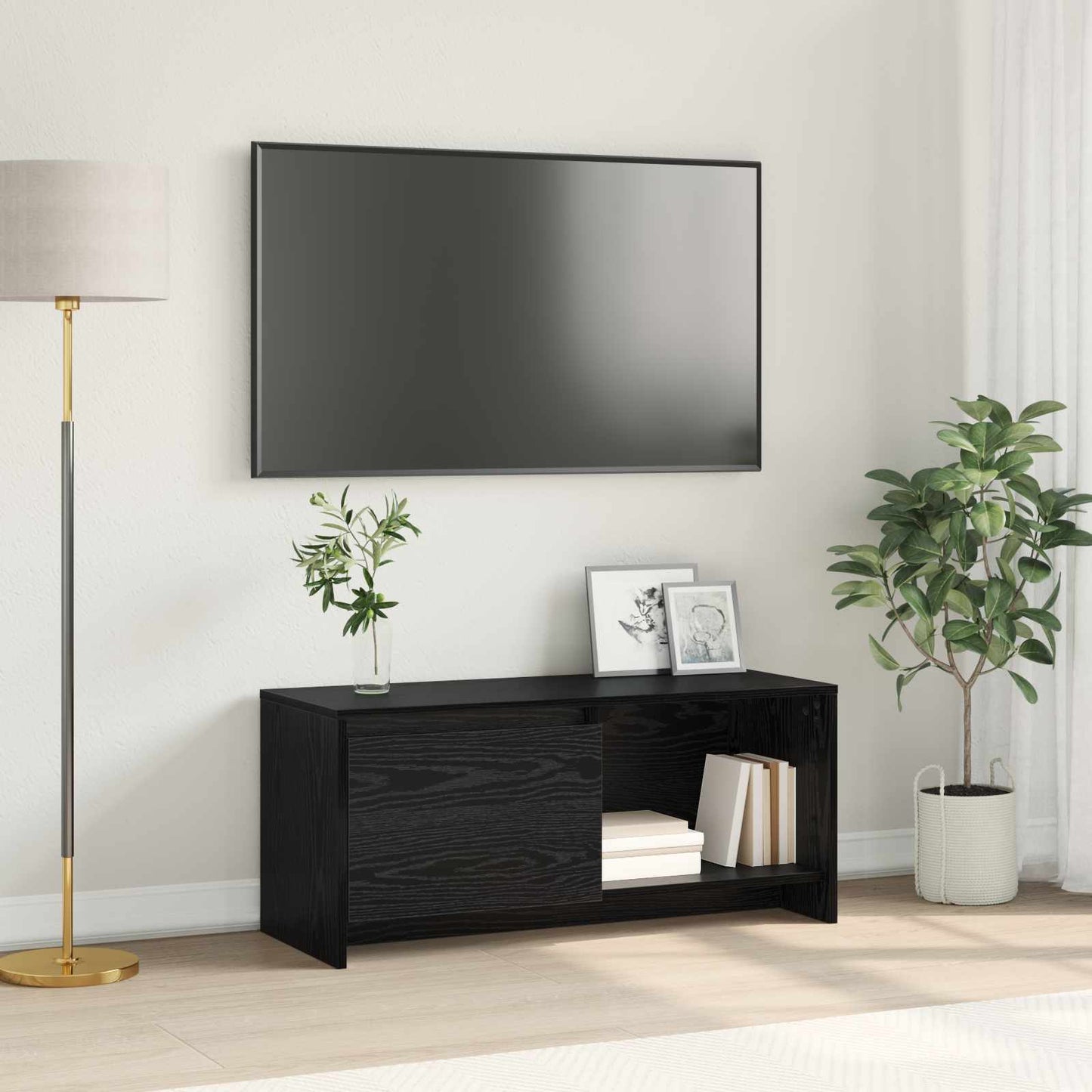 TV-Schrankset 90 x 35 x 40 cm Schwarz Eichen-Optik