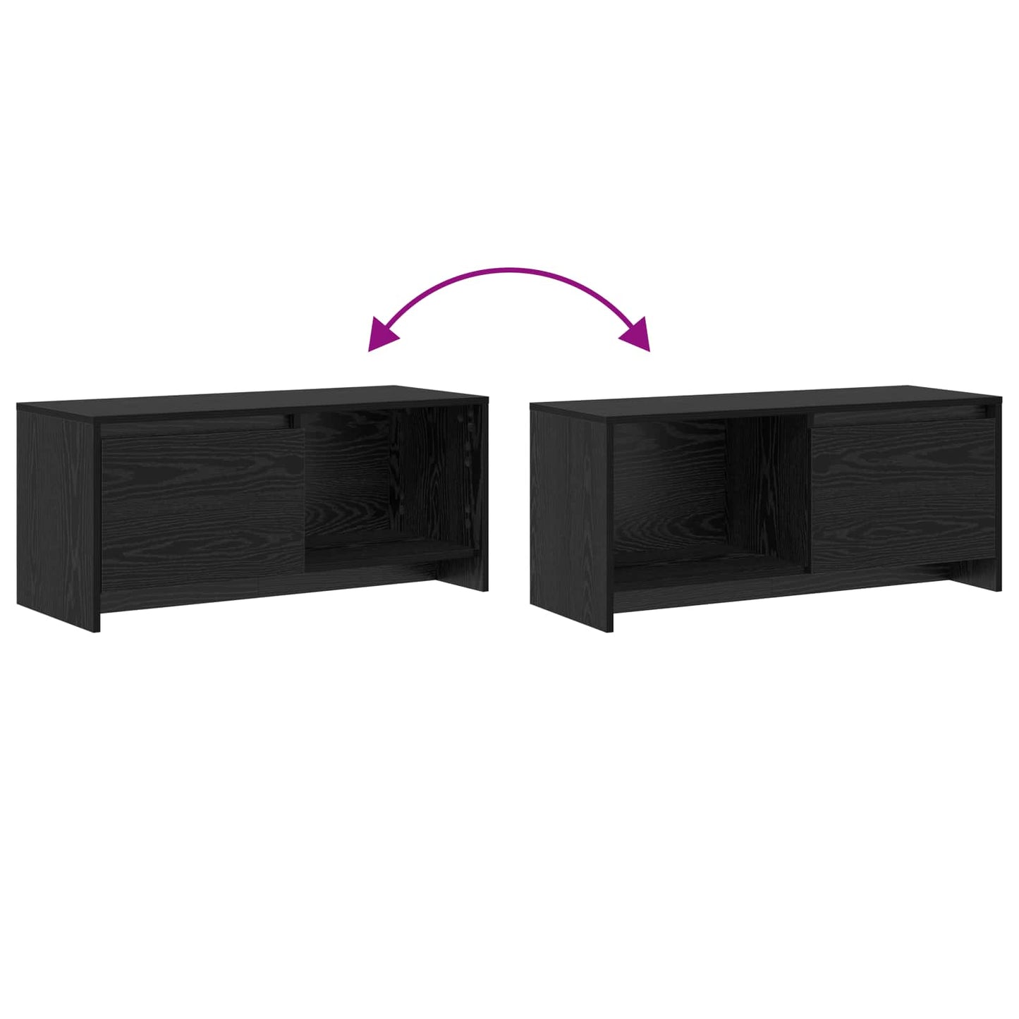 TV-Schrankset 90 x 35 x 40 cm Schwarz Eichen-Optik
