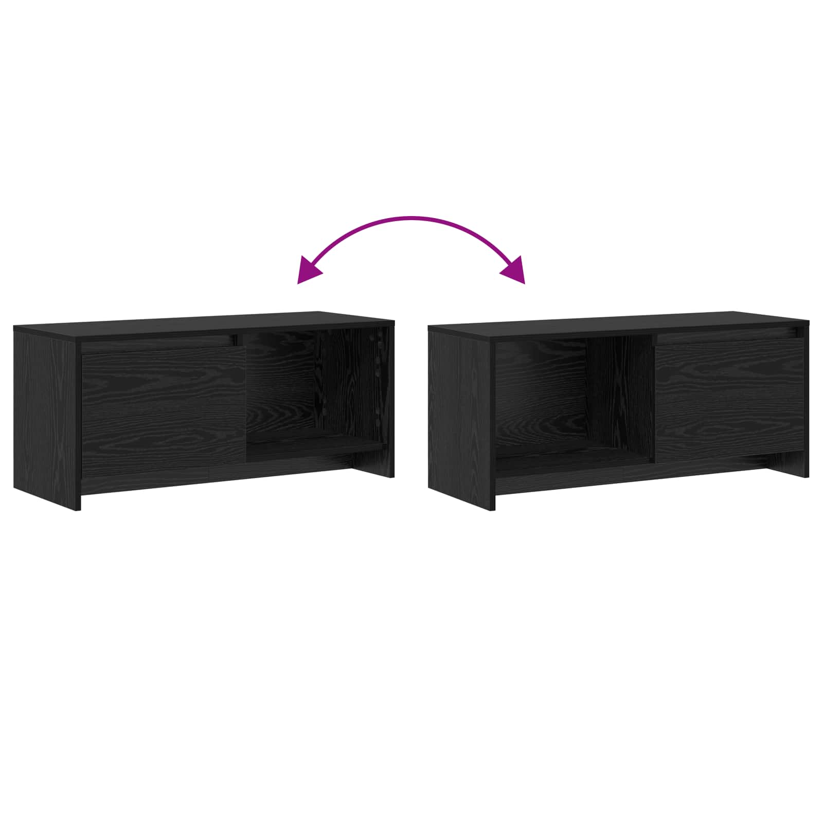 TV-Schrankset 90 x 35 x 40 cm Schwarz Eichen-Optik