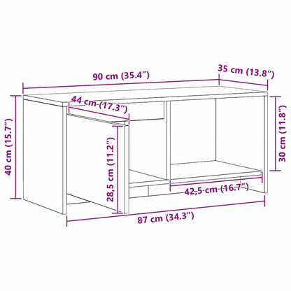 TV-Schrankset 90 x 35 x 40 cm Schwarz Eichen-Optik