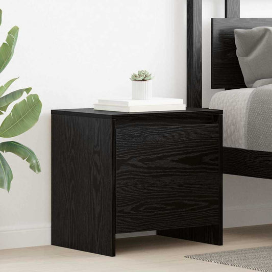 Nachttisch Schwarz Eichen-Optik 45 x 34 x 44.5 cm Holzwerkstoff