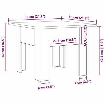 Couchtisch Schwarz Eichen-Optik 55 x 55 x 42 cm Holzwerkstoff