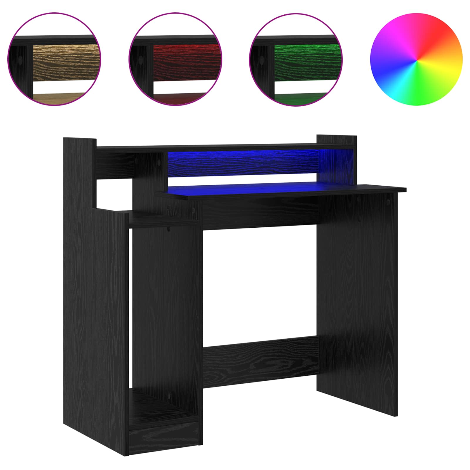 Schreibtisch Schwarz Eichen-Optik 97 x 45 x 90 cm Holzwerkstoff
