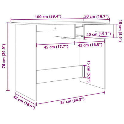 Schreibtisch Artisan-Eiche 100 x 50 x 76 cm Holzwerkstoff