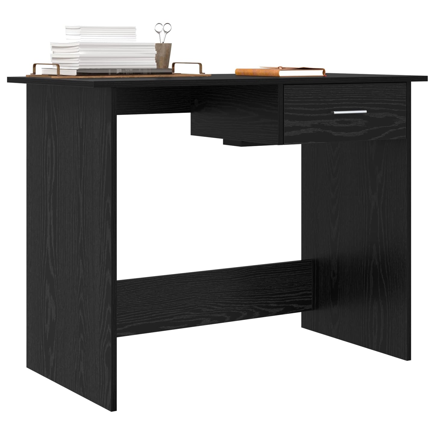 Schreibtisch Schwarz Eichen-Optik 100 x 50 x 76 cm