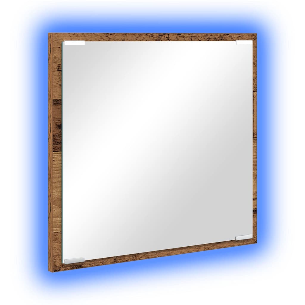LED-Badezimmerspiegel Altholz 40 x 37 x 8.5 cm Holzwerkstoff